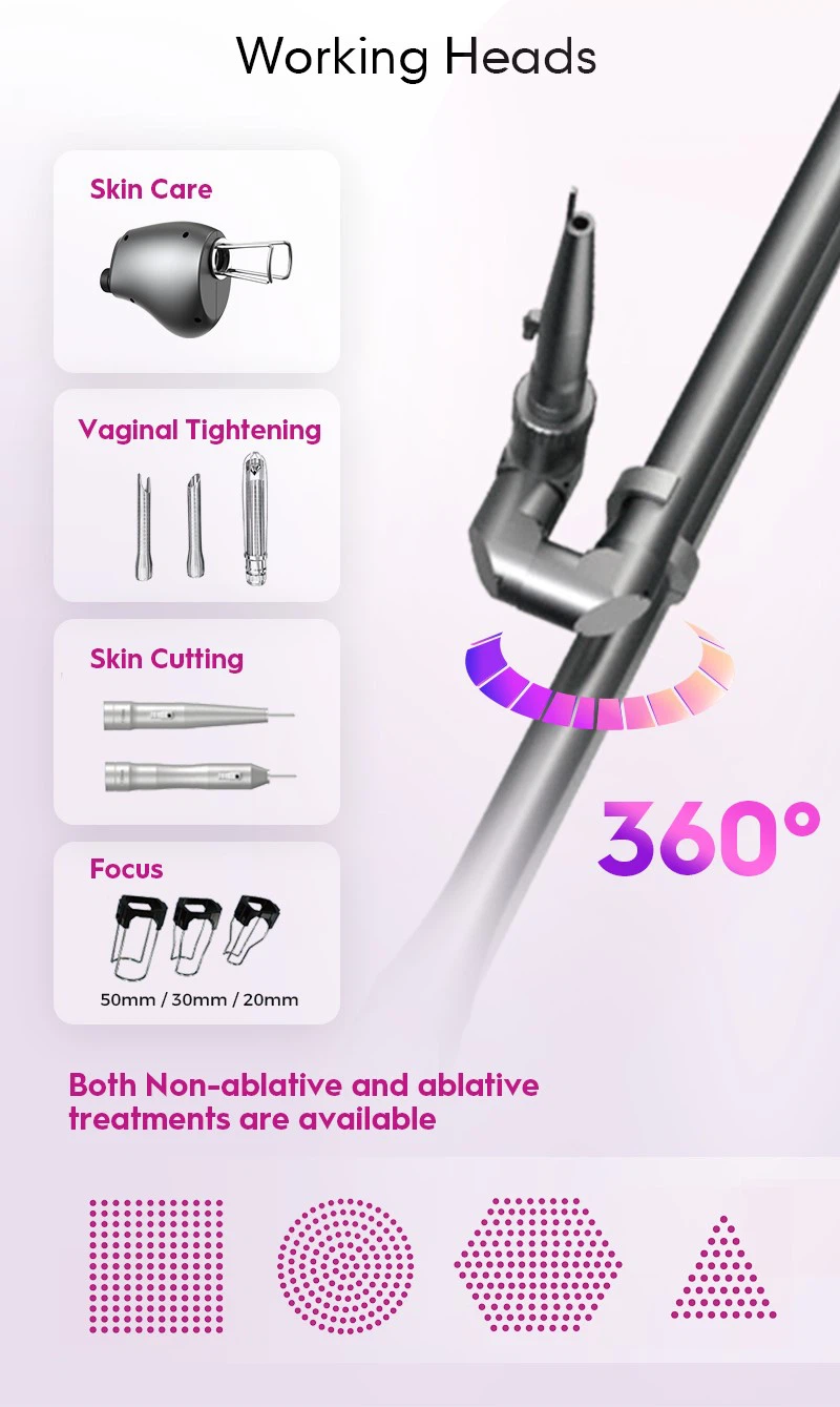 2 IN 1 Fractional CO2 Laser Er Glass Laser working heads 2 IN 1 Fractional CO2 Laser Er Glass Laser working heads